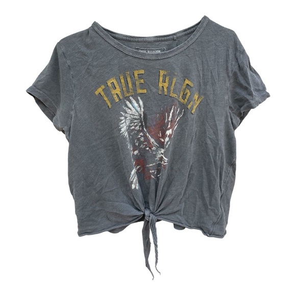 True Religion American Eagle Tie Front Crew Tee - Picture 2 of 6